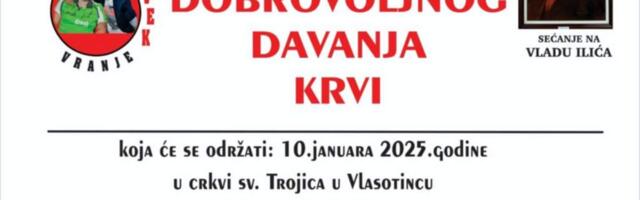 Akcija dobrovoljnog davanja krvi u vlasotinačkoj crkvi