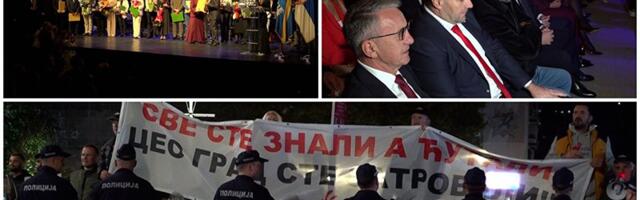 Svečana sednica povodom Dana grada: Uručena najviša priznanja, ispred pozorišta protest i policija (VIDEO)