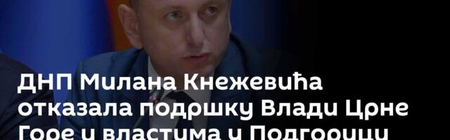 ДНП Милана Кнежевића отказала подршку Влади Црне Горе и властима у Подгорици