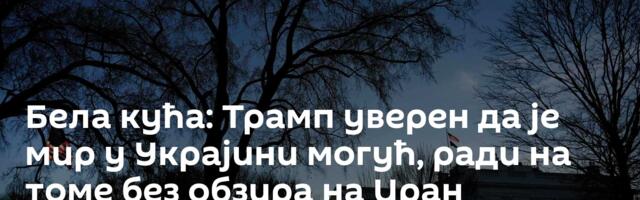 Бела кућа: Трамп уверен да је мир у Украјини могућ, ради на томе без обзира на Иран