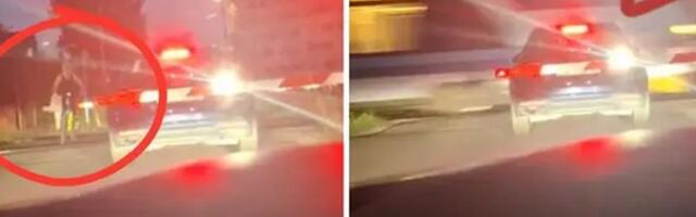 SNIMAK DA PRETRNEŠ! Automobil na pruzi, a ide voz: "Izvukao se u poslednji čas, a onda biciklistkinja!"