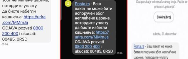 Građani Novog Pazara i Tutina na meti SMS prevare: Pošta Srbije s broja +381 668261111 traži uplate za carinske troškove