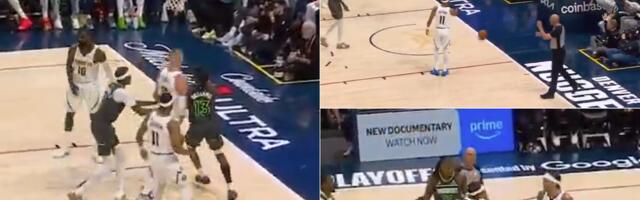 Skandalozan potez igrača Minesote: Mekdenijels bezobrazno s leđa gurnuo Jokića, Srbin "odleteo" u publiku! Umalo tuča na parketu /VIDEO/