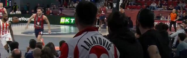 Hit snimak iz Vitorije: Zvezdaš u Lalatovićevom dresu bodrio crveno-bele protiv Baskonije /VIDEO/