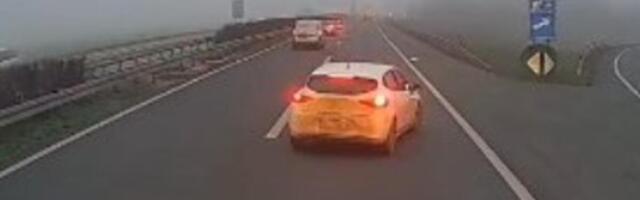 BAHATI VOZAČ UGROZIO ŽIVOTE LJUDI NA AUTO-PUTU: Za dlaku izbegnuta katastrofa, da li si ti čoveče normalan? (VIDEO)