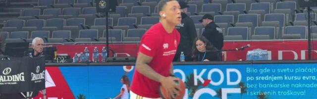 Košarkaši Crvene zvezde izašli na teren: Počelo zagrevanje pred Virtus