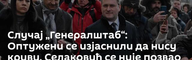 Случај „Генералштаб“: Оптужени се изјаснили да нису криви, Селаковић се није позвао на имунитет