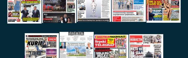 NASLOVNE STRANE SUTRAŠNJIH NOVINA: Prelistavanje štampe za utorak, 17. mart 2026. godine