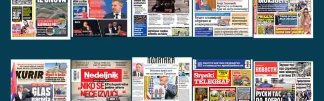 NASLOVNE STRANE SUTRAŠNJIH NOVINA: Prelistavanje štampe za četvrtak, 25. jun 2026. godine