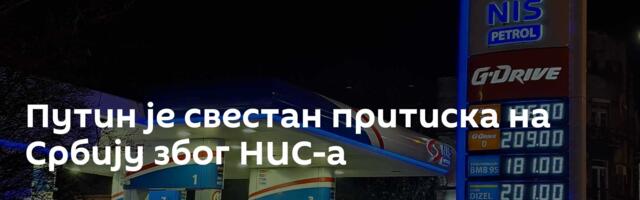Путин је свестан притиска на Србију због НИС-а