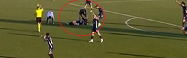 Užas na utakmici Radnički - Železničar, fudbaler posle sudara nepomično ležao na travi, igrači dozivali pomoć