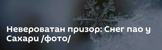 Невероватан призор: Снег пао у Сахари /фото/