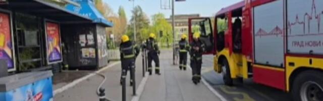 Izbio požar pored autobuskog stajališta u Novom Sadu (VIDEO)