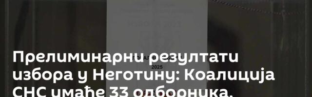 Прелиминарни резултати избора у Неготину: Коалиција СНС имаће 33 одборника, Уједињени за Неготин 12