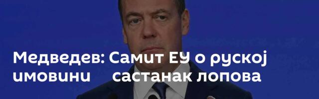 Медведев: Самит ЕУ о руској имовини ─ састанак лопова