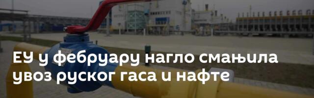 ЕУ у фебруару нагло смањила увоз руског гаса и нафте