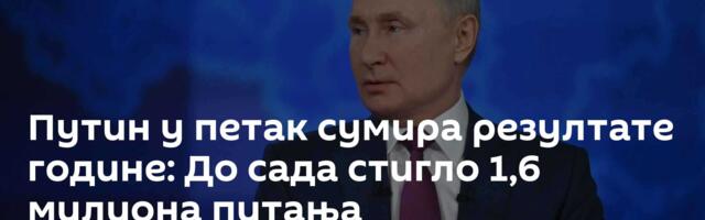Путин у петак сумира резултате године: До сада стигло 1,6 милиона питања