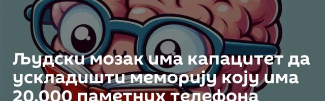 Људски мозак има капацитет да ускладишти меморију коју има 20.000 паметних телефона