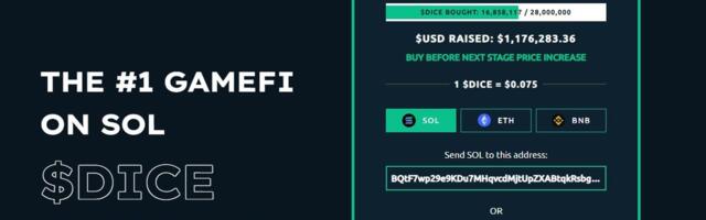 Mega Dice Token ($DICE) pretprodaja dosegla prekretnicu od 1.5 milion dolara