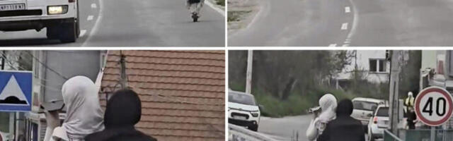 Zabrinjavajući slika iz Novog Pazara: Dvije djevojke trotinetom na magistrali, jedna vozi i koristi telefon