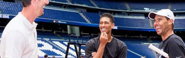 Najneobičniji teniski meč na stadionu Santijago Bernabeu: Igraju Siner, Nadal i fudbaleri Reala, a Florentino Peres je konačno sudija! /VIDEO/