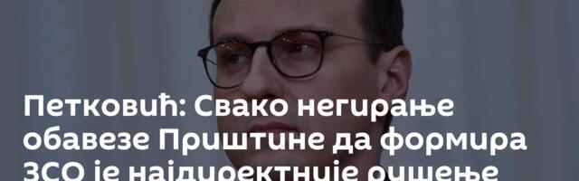 Петковић: Свако негирање обавезе Приштине да формира ЗСО је најдиректније рушење дијалога