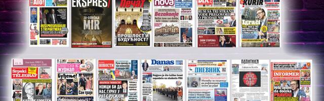 NASLOVNE STRANE SUTRAŠNJIH NOVINA: Prelistavanje štampe za petak, 21. novembar 2025. godine