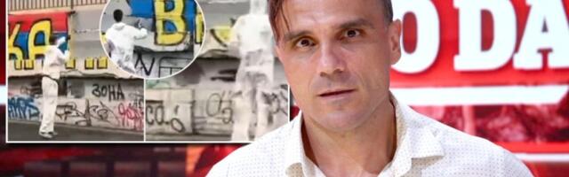 Skandal! Blokader Miodrag Kapor uništava srpske grafite sa momcima u belom! (VIDEO)