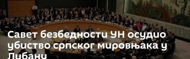 Савет безбедности УН осудио убиство српског мировњака у Либану