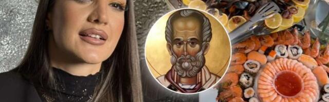UMESTO SARME I SLAVSKOG KOLAČA - SUŠI, ŠKOLJKE I RAKOVI! Anđela Đuričić čestitala Nikoljdan, đakonije na trpezi PODELILE JAVNOST! (VIDEO)