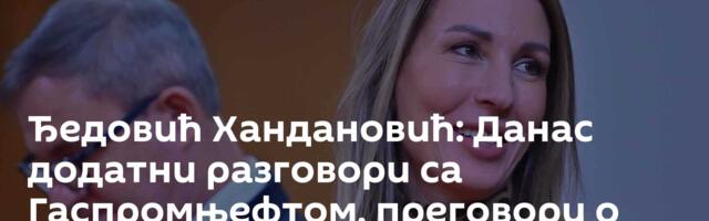 Ђедовић Хандановић: Данас додатни разговори са Гаспромњефтом, преговори о НИС иду у добром смеру