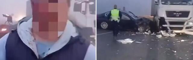 "Udario me kamion, samo jako brate"! Vozač BMW krvav izašao iz auta, usledio ŠOK SNIMAK! Ludilo kod Umke