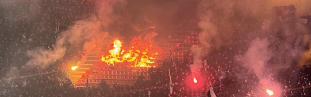 Navijači Partizana zapalili "Marakanu" - Vatrogarci morali hitno da reaguju (VIDEO)