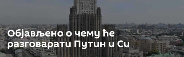 Објављено о чему ће разговарати Путин и Си