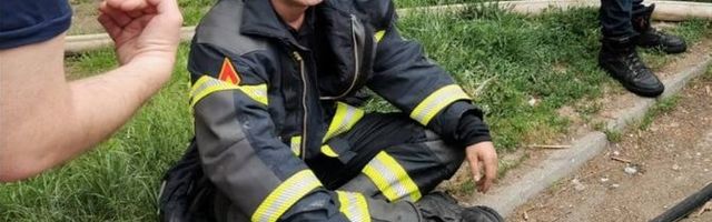 Hero Novi Pazar firefighter stepped inside a fire, risking his life. His helmet completely melted