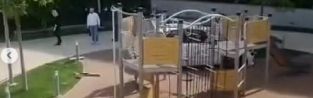 Pijan uleteo kolima na dečije igralište: Srećom izbegnuta TRAGEDIJA (VIDEO)