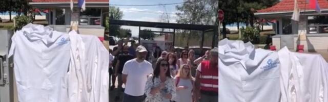 Protest zdravstvenik radnika u NS, uhapšeni lekar i studentkinja (FOTO, VIDEO)