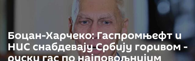 Боцан-Харчеко: Гаспромњефт и НИС снабдевају Србију горивом - руски гас по најповољнијим условима