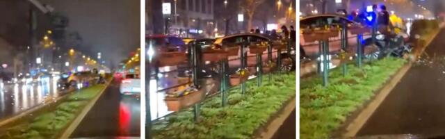 Automobilom probio zaštitnu ogradu: Jeziva saobraćajka u Novom Sadu (VIDEO)