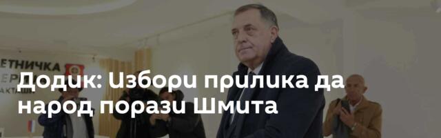 Додик: Избори прилика да народ порази Шмита