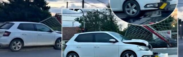 Težak udes na Zrenjanincu: Automobil uništen, zaštitna ograda probijena (VIDEO)