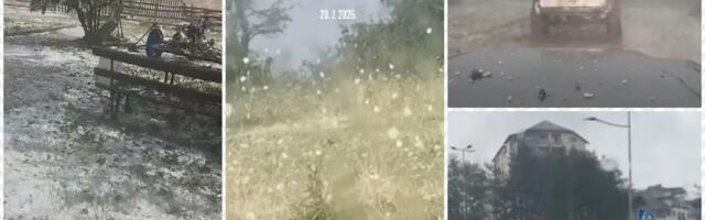 (VIDEO) POGLEDAJTE SNIMKE SNAŽNE OLUJE KOJA NADIRE U SRBIJI Grad zatrpava i razbija dvorišta, PADAJU LEDENE LOPTICE! Na putevima se ne vidi prst pred okom