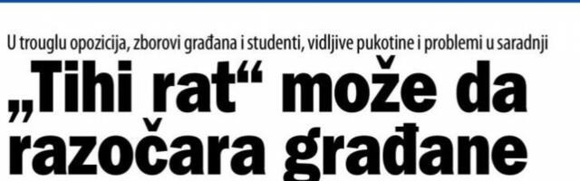 OPOZICIJA, PLENUMAŠI I ZBOROVI SU I TOTALNOM MEĐUSOBNOM RATU OKO FOTELJA! Blokaderski Danas priznao: Nije ih briga za narod, nego isključivo za sebe
