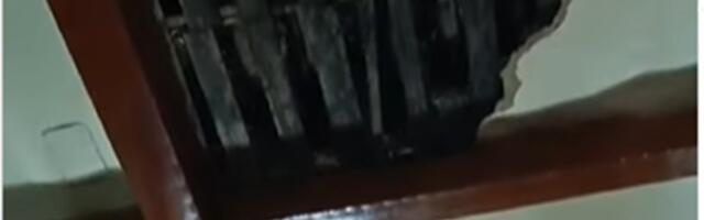 Otpao deo PLAFONA u bioskopu u Novoj Pazovi (VIDEO)
