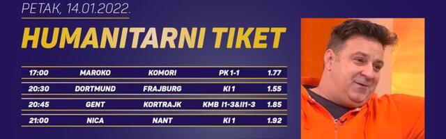 Humanitarni tiket u podne: Marko Gvero tipuje za humanitarnu fondaciju "Podrži život"