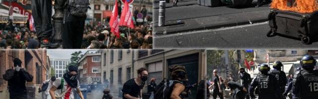 NAPAD NA ZGRADU MINISTARSTVA UNUTRAŠNJIH POSLOVA, AUTO-PUT U PLAMENU! Jezivi snimci iz Francuske, krvavi obračun policije i demonstranata (VIDEO)