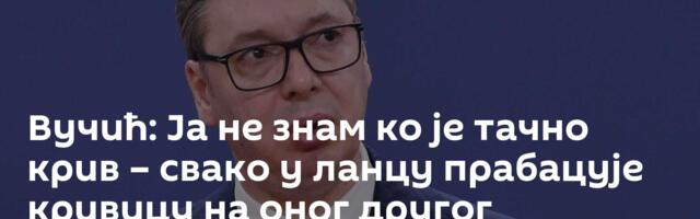 Вучић: Ја не знам ко је тачно крив – свако у ланцу прабацује кривицу на оног другог