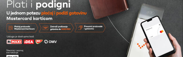 Podignite gotovinu dok plaćate Mastercard karticom: Usluga „Plati i podigni“