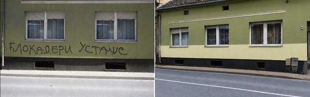 Prekrečen grafit "Blokaderi ustaše" na kući u centru Novog Sada