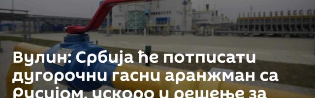 Вулин: Србија ће потписати дугорочни гасни аранжман са Русијом, ускоро и решење за НИС